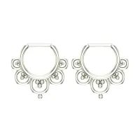 Circular White Gold Hoop Earrings