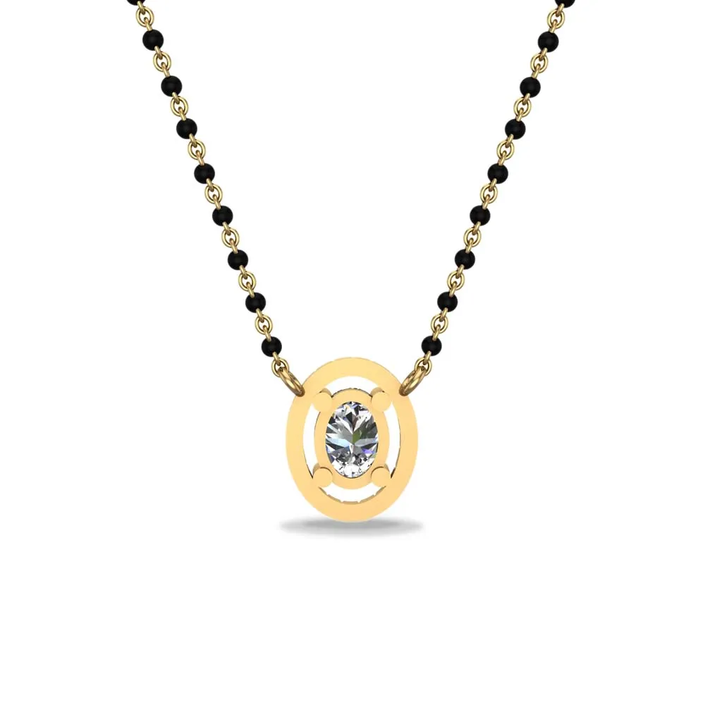 Lustrous Oval Mangalsutra Pendant