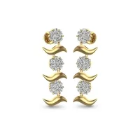 Nishi Yellow Gold Diamond Stud Earring