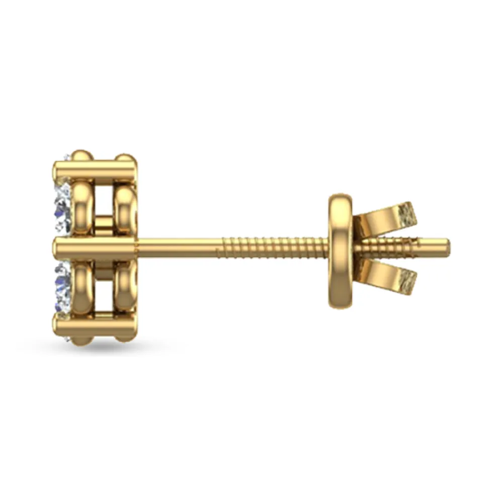 Leesa Rose Gold Diamond Stud Earrings Leesa Rose Gold Diamond Stud Earrings