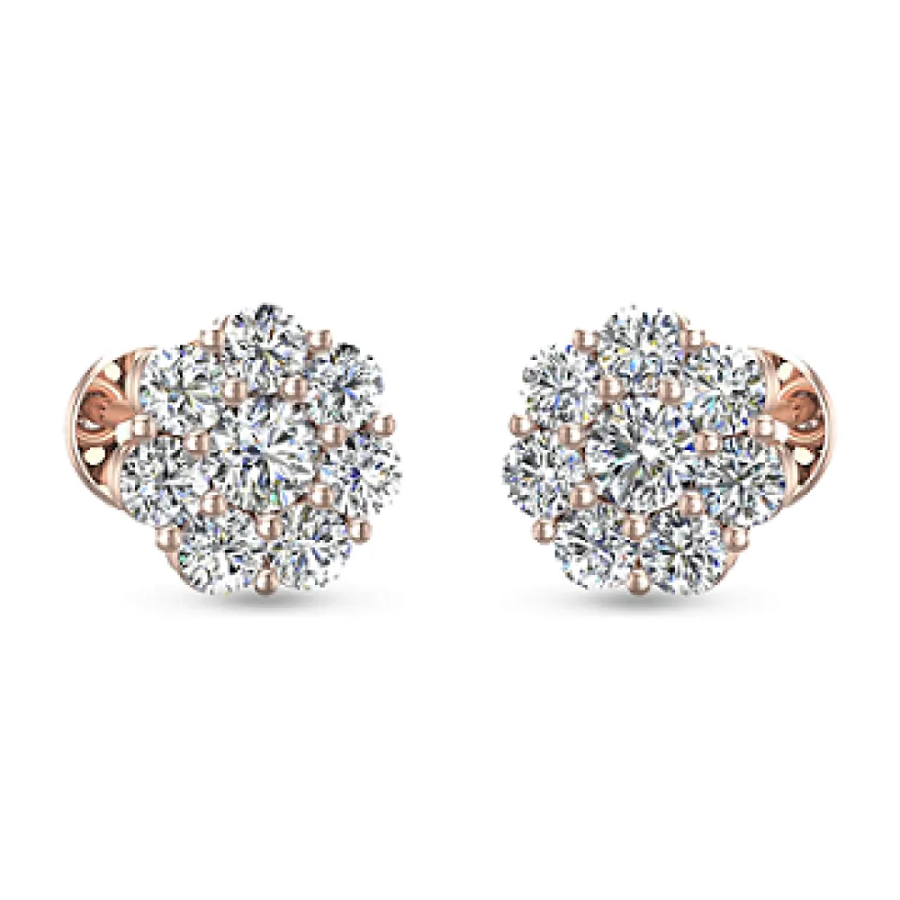 Leesa Rose Gold Diamond Stud Earrings Leesa Rose Gold Diamond Stud Earrings