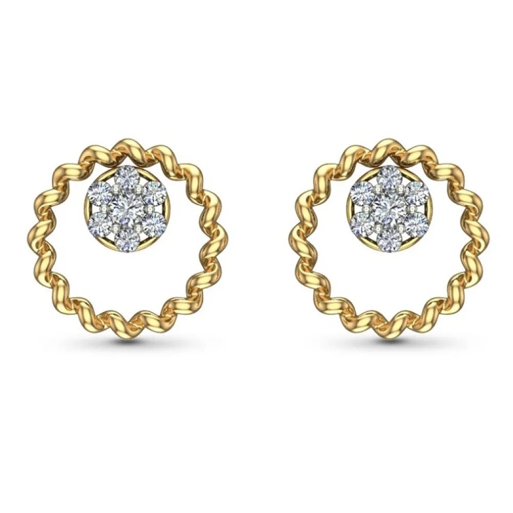 Muskan Yellow Gold Diamond Stud Earrings Muskan Yellow Gold Diamond Stud Earrings