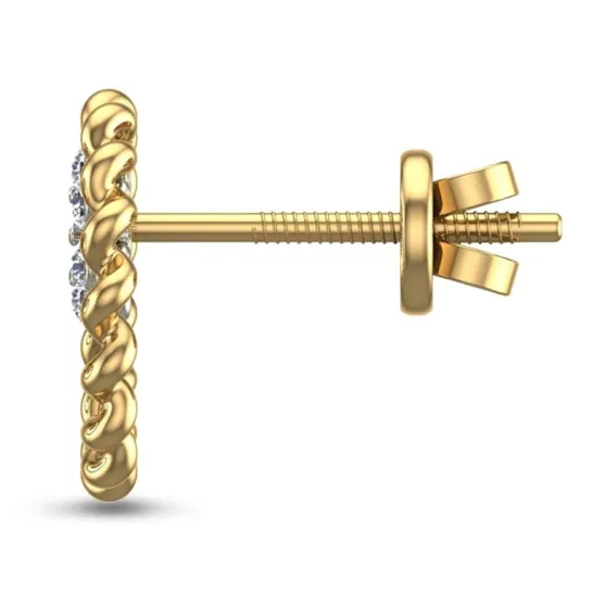 Muskan Yellow Gold Diamond Stud Earrings Muskan Yellow Gold Diamond Stud Earrings