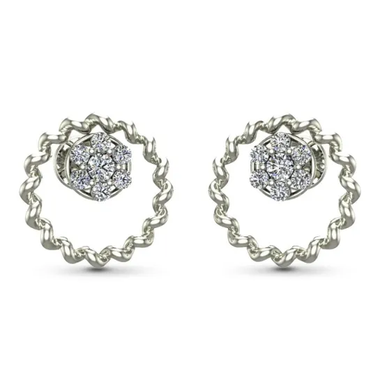 Muskan Yellow Gold Diamond Stud Earrings Muskan Yellow Gold Diamond Stud Earrings
