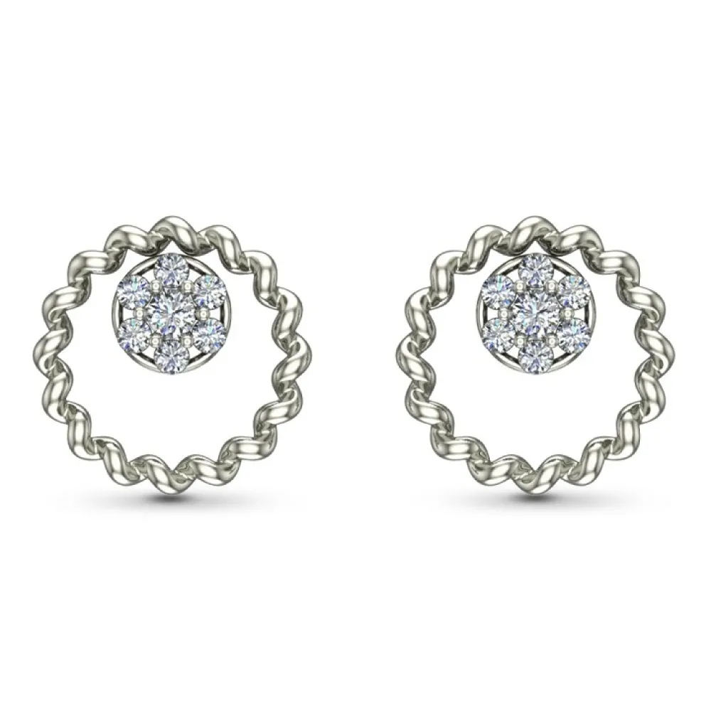 Muskan Yellow Gold Diamond Stud Earrings Muskan Yellow Gold Diamond Stud Earrings