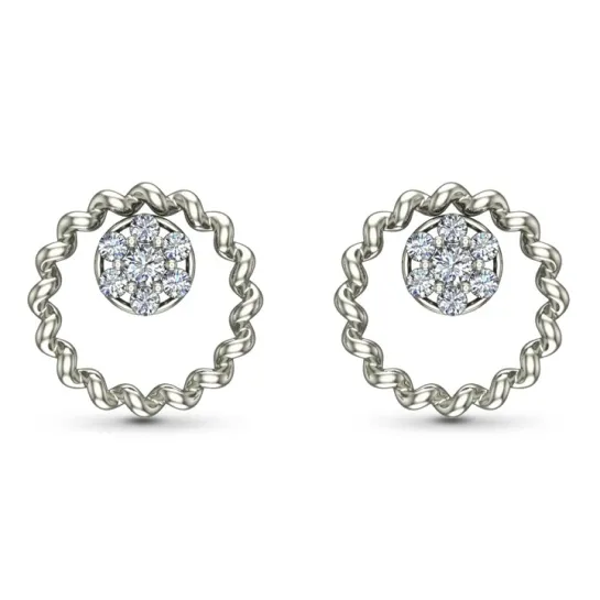 Muskan Yellow Gold Diamond Stud Earrings Muskan Yellow Gold Diamond Stud Earrings