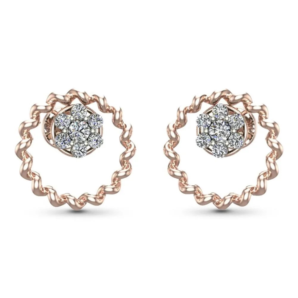 Muskan Yellow Gold Diamond Stud Earrings Muskan Yellow Gold Diamond Stud Earrings