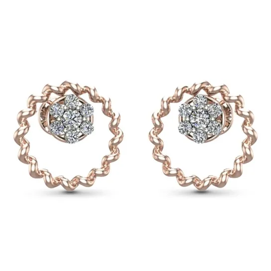 Muskan Yellow Gold Diamond Stud Earrings Muskan Yellow Gold Diamond Stud Earrings