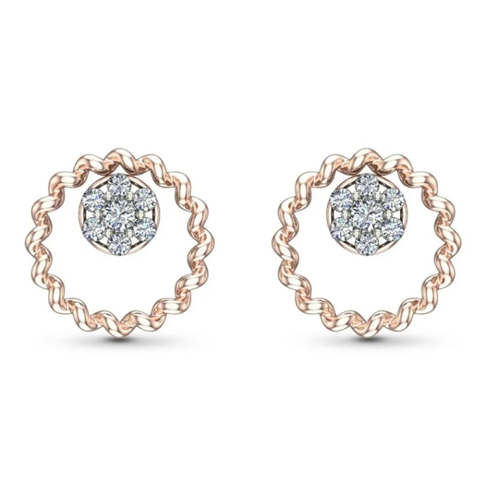 Muskan Yellow Gold Diamond Stud Earrings Muskan Yellow Gold Diamond Stud Earrings