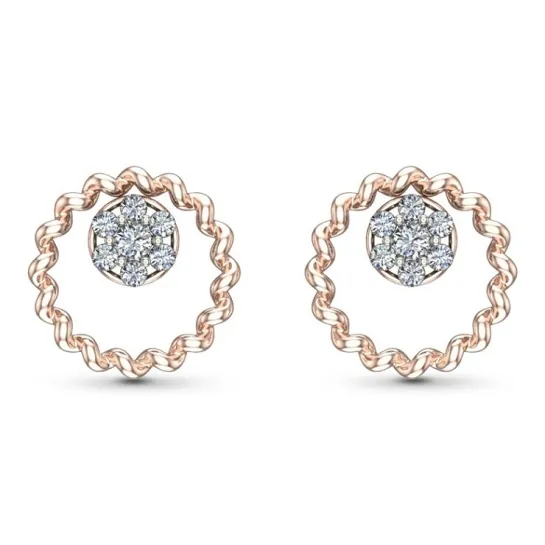 Muskan Yellow Gold Diamond Stud Earrings Muskan Yellow Gold Diamond Stud Earrings