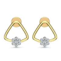 Kiyara Yellow Gold Diamond Stud Earrings
