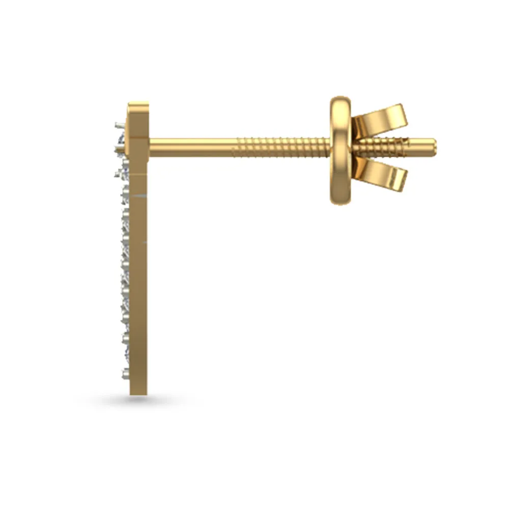 Ziya Yellow Gold Diamond Stud Earrings