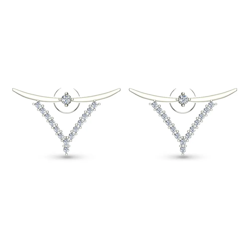 Ziya Yellow Gold Diamond Stud Earrings