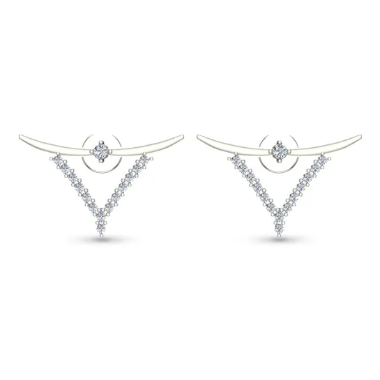 Ziya Yellow Gold Diamond Stud Earrings