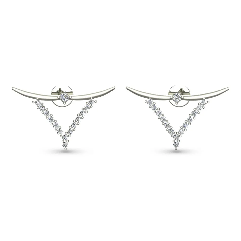 Ziya Yellow Gold Diamond Stud Earrings