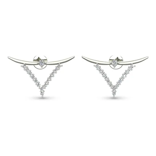 Ziya Yellow Gold Diamond Stud Earrings