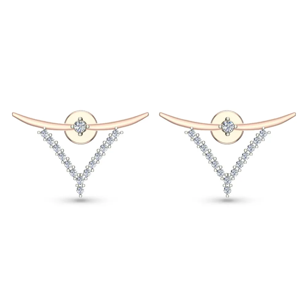 Ziya Yellow Gold Diamond Stud Earrings