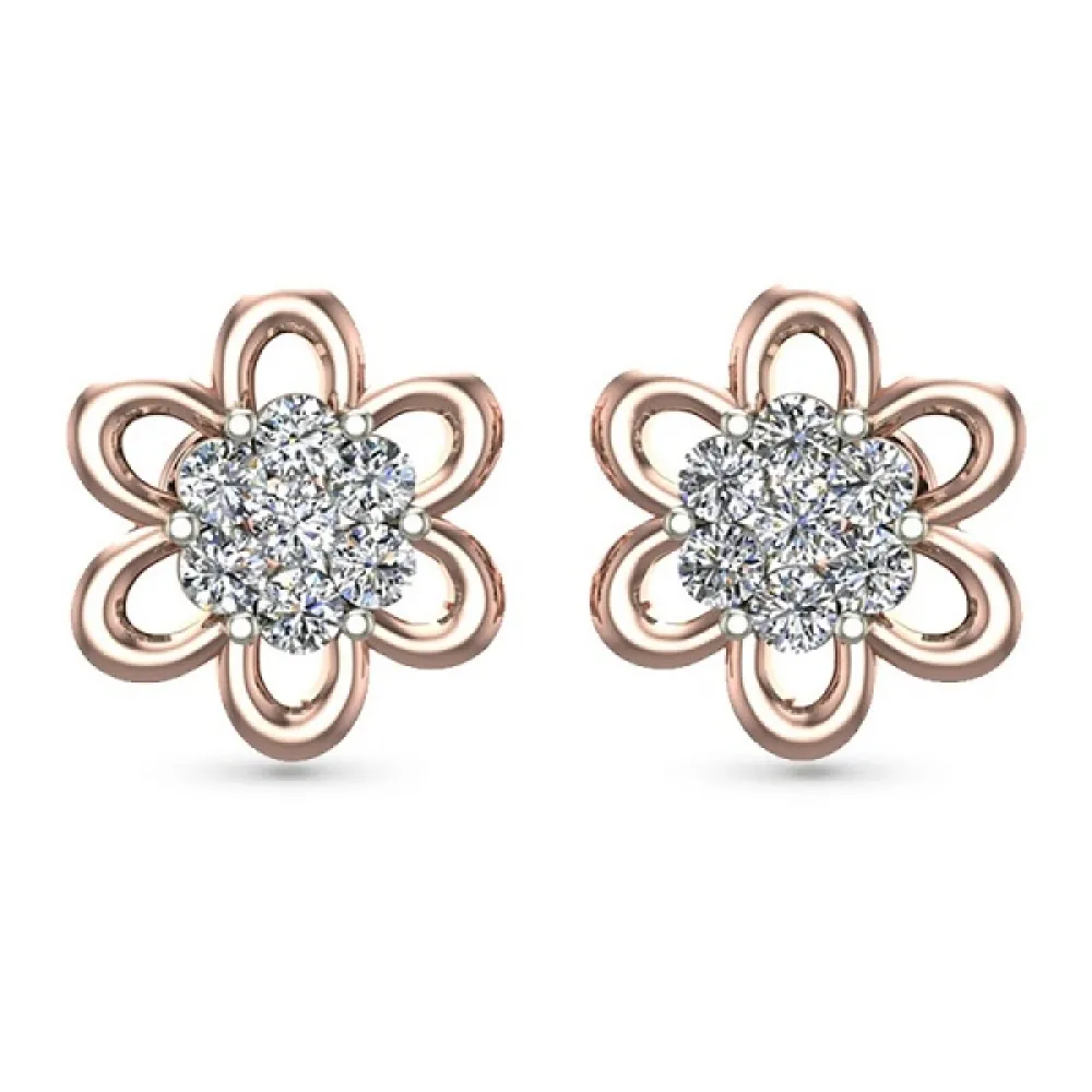 Shamaya Rose Gold Diamond Stud Earrings Shamaya Rose Gold Diamond Stud Earrings