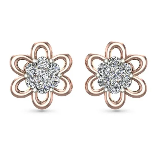Shamaya Rose Gold Diamond Stud Earrings Shamaya Rose Gold Diamond Stud Earrings