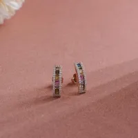925 Sterling Silver Fabulous Rainbow Stud Earrings