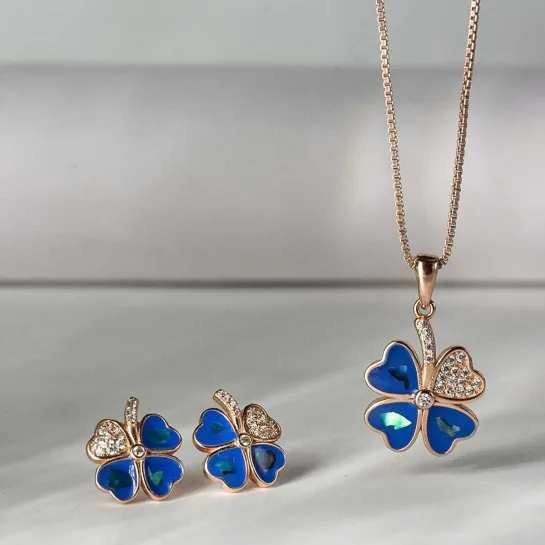 Meena 925 Sterling Silver Combo Drops and Pendant Meena 925 Sterling Silver Combo Drops and Pendant