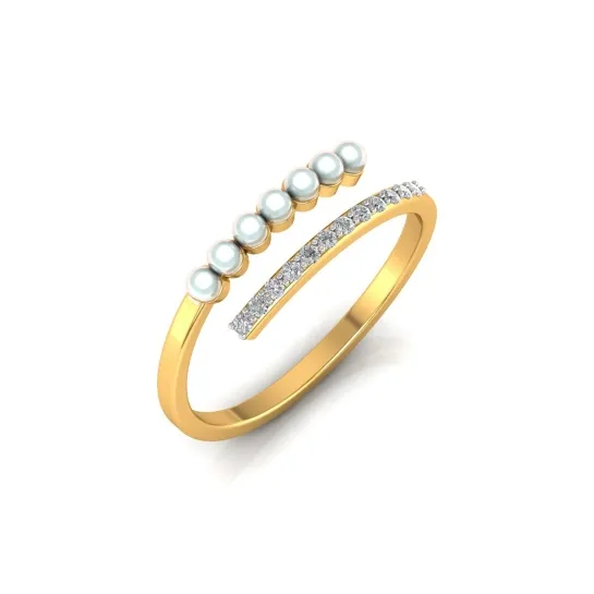 Darshan gold pearl diamond ring Darshan gold pearl diamond ring