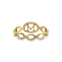 M Alphabet Gold Ring