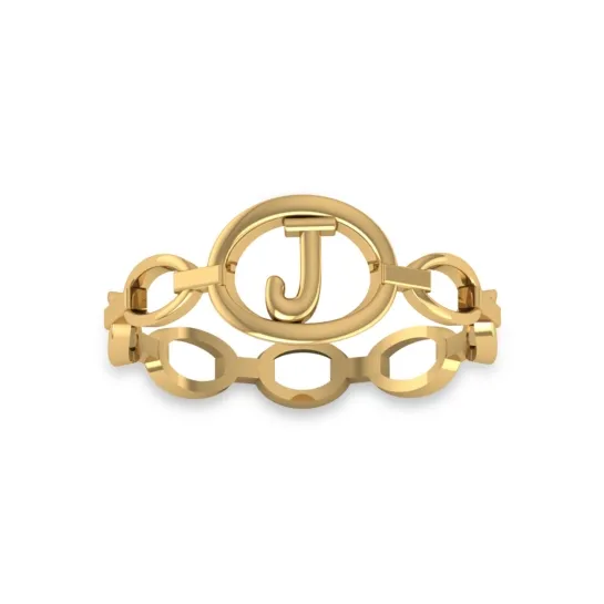J Alphabet Gold Ring J Alphabet Gold Ring