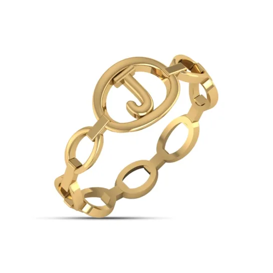 J Alphabet Gold Ring J Alphabet Gold Ring