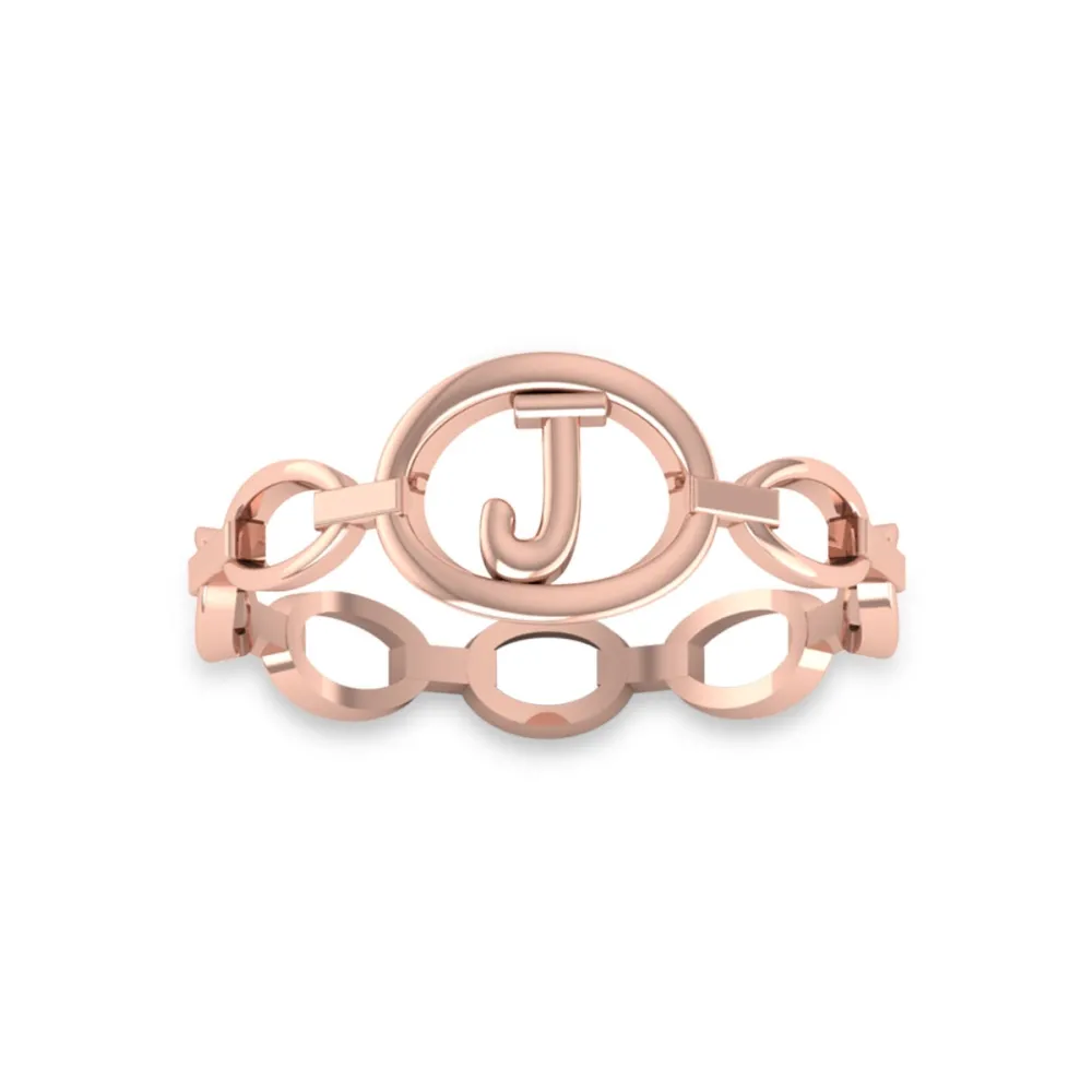 J Alphabet Gold Ring J Alphabet Gold Ring