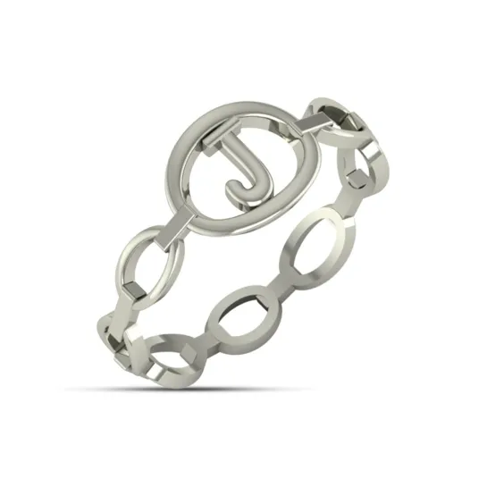 J Alphabet Gold Ring J Alphabet Gold Ring