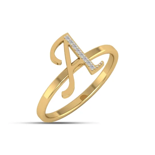 A Alphabet Gold And Diamond Ring A Alphabet Gold And Diamond Ring