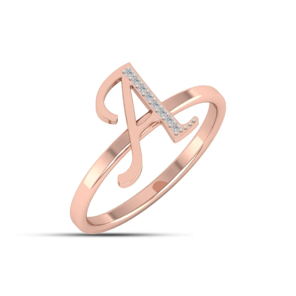A Alphabet Gold And Diamond Ring A Alphabet Gold And Diamond Ring