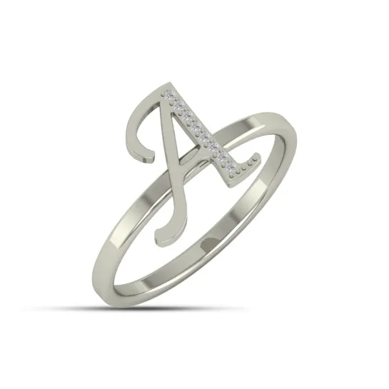 A Alphabet Gold And Diamond Ring A Alphabet Gold And Diamond Ring