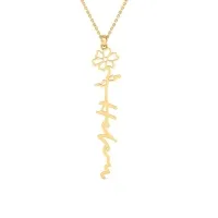 Helen Name Gold Pendant | October Birth Flower