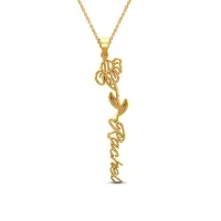 Rachel Name Gold Pendant | February Birth Flower