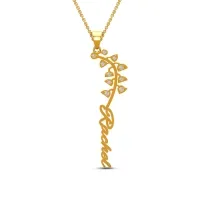 Rachel Name Gold And Diamond Pendant | May Birth Flower