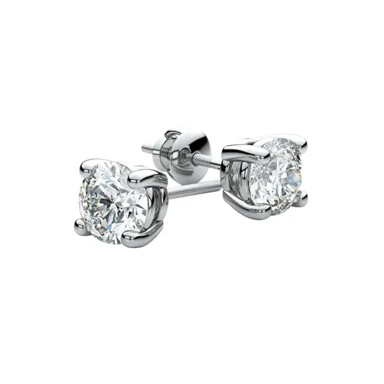 White Gold Simulated Diamond Stud Earrings White Gold Simulated Diamond Stud Earrings
