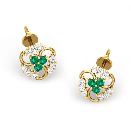 Meenu Emerald Stud Earrings Meenu Emerald Stud Earrings