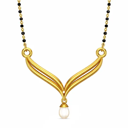 Ankita Yellow Mangalsutra Designs in Gold