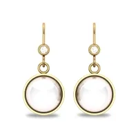 Naomi Pearl Drop Diamond Earrings 
