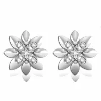 925 Sterling Silver Flower Shape Della Studs earrings