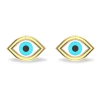 Akshita Yellow Gold Evil Eye Studs Earrings For Women