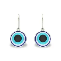 Aria White Gold Evil Eye Drop Gold Earrings Design for daily use 