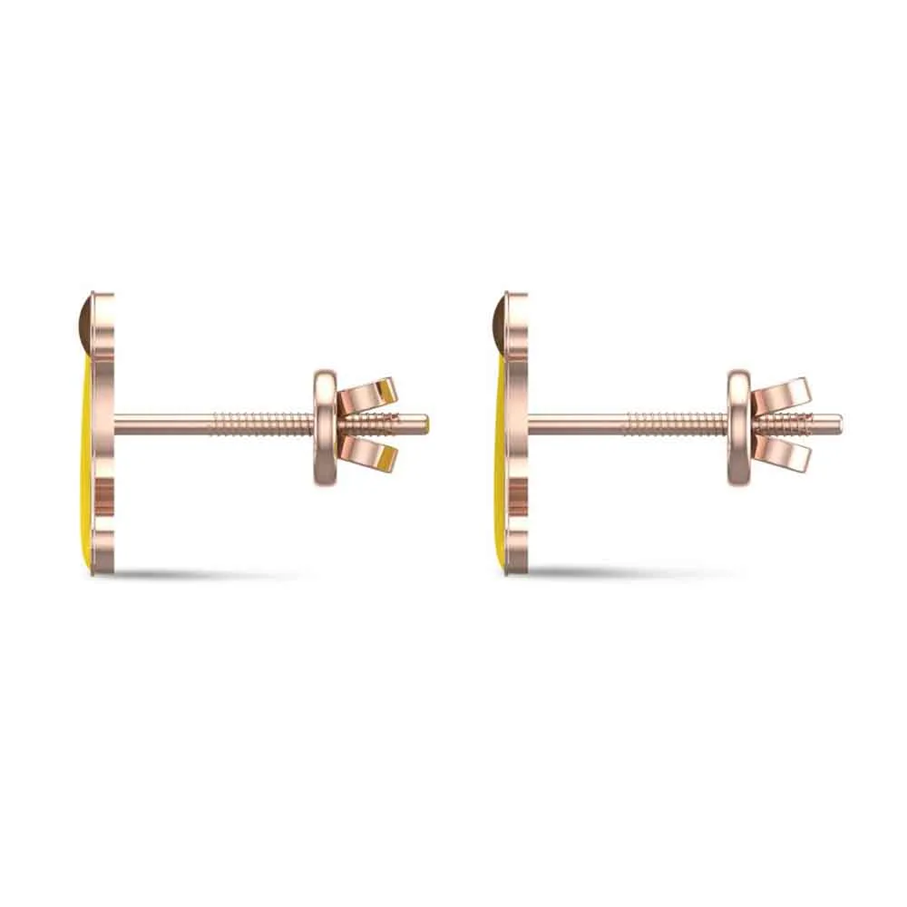 18k Banana Rose Gold Stud Earrings for Kids and Teen Girls 18k Banana Rose Gold Stud Earrings for Kids and Teen Girls