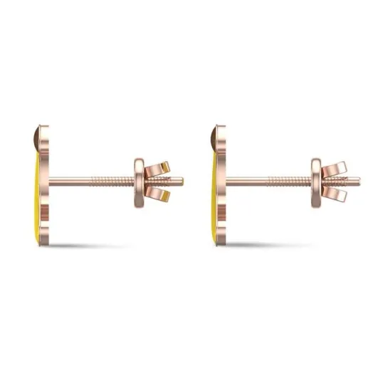 18k Banana Rose Gold Stud Earrings for Kids and Teen Girls 18k Banana Rose Gold Stud Earrings for Kids and Teen Girls
