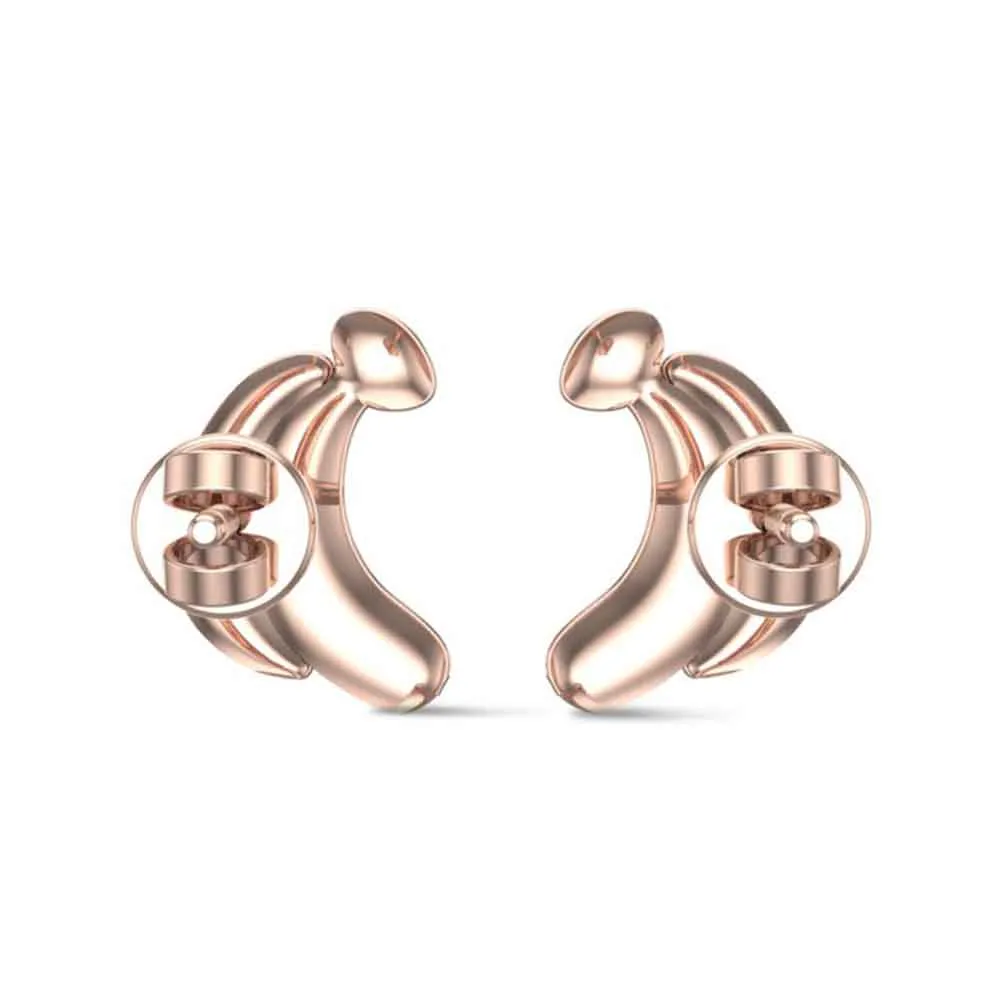 18k Banana Rose Gold Stud Earrings for Kids and Teen Girls 18k Banana Rose Gold Stud Earrings for Kids and Teen Girls