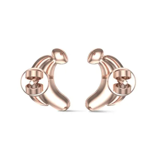 18k Banana Rose Gold Stud Earrings for Kids and Teen Girls 18k Banana Rose Gold Stud Earrings for Kids and Teen Girls