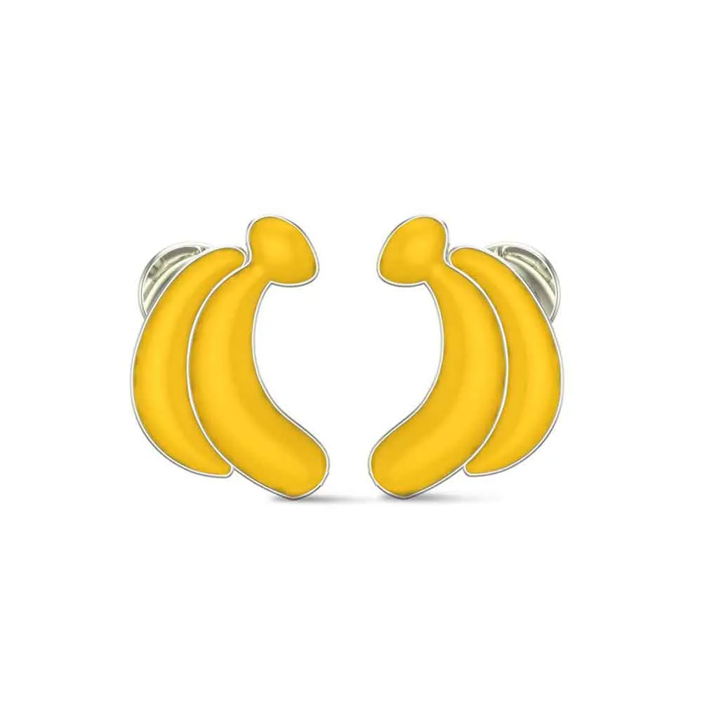 18k Banana Rose Gold Stud Earrings for Kids and Teen Girls 18k Banana Rose Gold Stud Earrings for Kids and Teen Girls