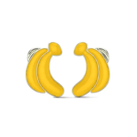18k Banana Rose Gold Stud Earrings for Kids and Teen Girls 18k Banana Rose Gold Stud Earrings for Kids and Teen Girls
